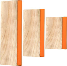 3 Pieces 3 Sizes Screen Printing Squeegee, 75 Durometer Wooden Ink Scraper for S