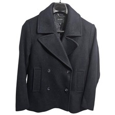 Banana Republic The Perfect Peacoat Dark Navy Wool Blend Jacket Mens Large L