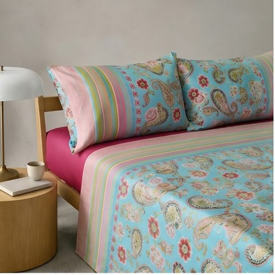 Bassetti double cotton bed sheets and bedspread RAPALLO T1