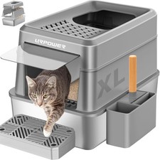 Stainless Steel Cat Litter Box with Lid Extra Large Enclosed