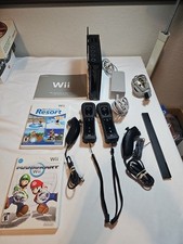 Wii Console Black Gamecube Compatible Bundle. Wii Sports Resort  Mario Kart.