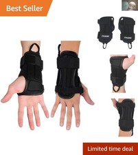 Impact Wrist Guards - Adjustable Brace for Snowboarding & Skating (Large)