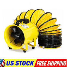 8"/10" Utility Blower Fan 195W/380W Ventilator Exhaust Fan 16.4FT/32.8FT Duct