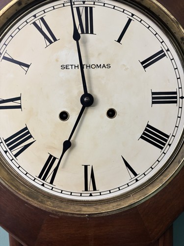 Seth Thomas Tropfen Regulator Achteck Schulhaus Wanduhr Nr. 1754 mit Video - Bild 7 von 24