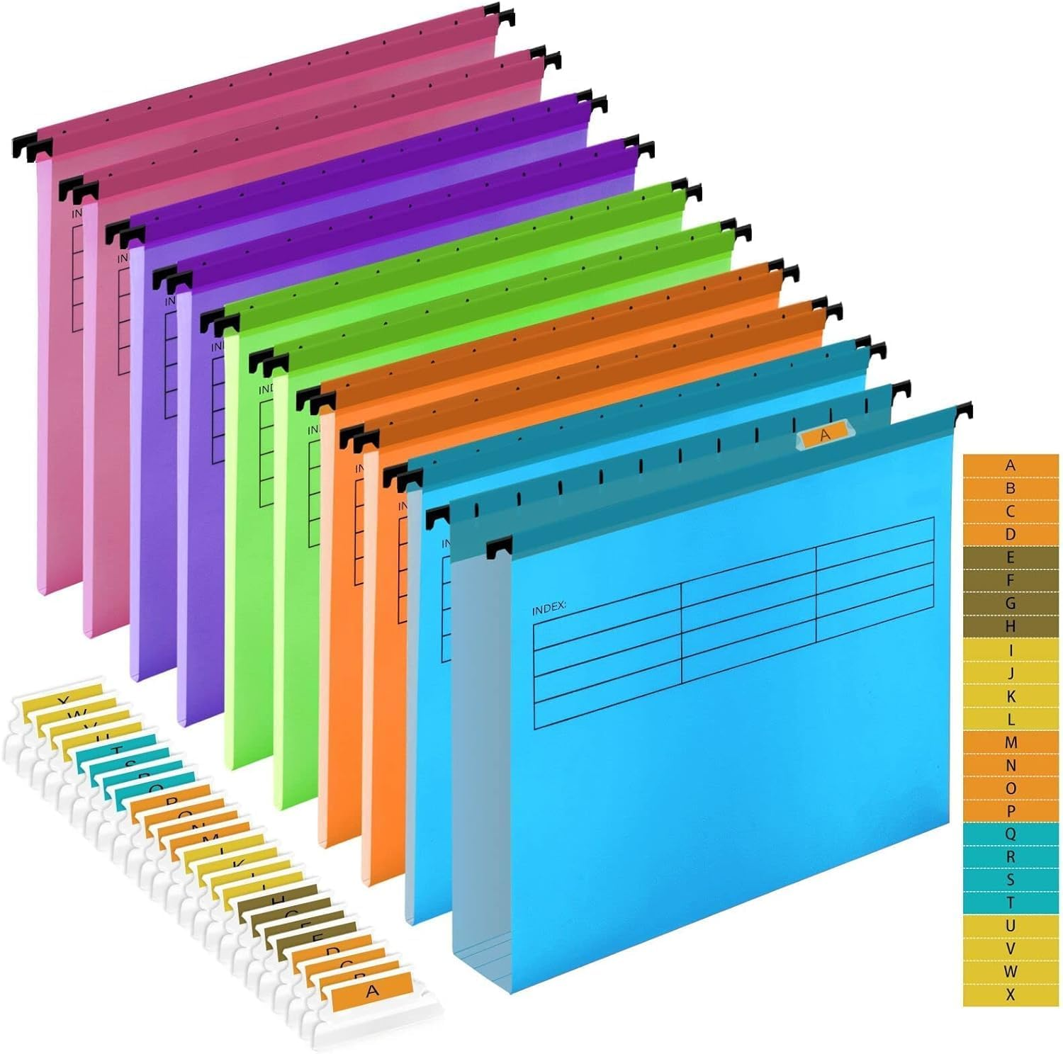 A4 Suspension File, Polypropylene Filing Cabinet Suspension Files with Tabs and