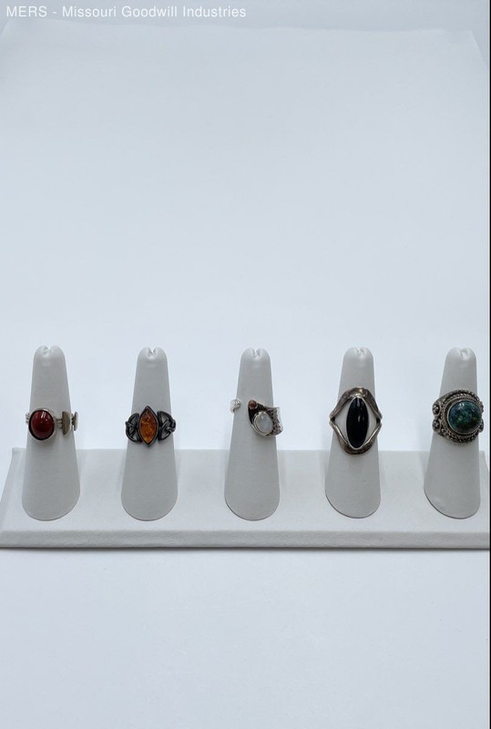 Sterling Silver 925 Vintage Gemstone Rings Pendants Jewelry Lot of 5 29.4g