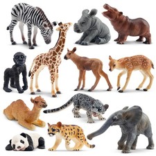 12PCS Realistic Forest Animals Figurines - Woodland Animal Toys for Kids