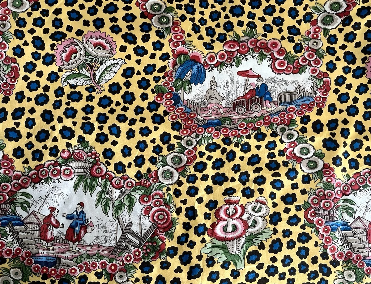 Panneaux Toile De Jouy Brunschwig & Fils - Motif Gascogne - Rouge & Ivoire - 275 Cm X 190 Cm