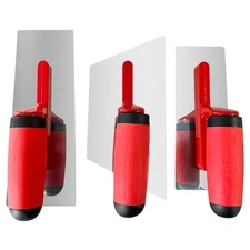 Plaster Finishing Trowel Set, 3 Pcs Polished Stainless Steel Knife Thickness ...