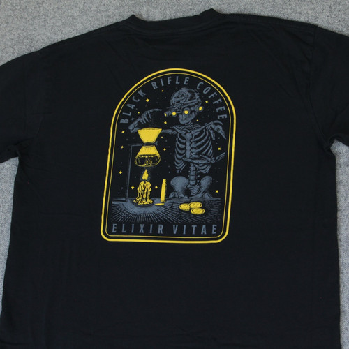 Black Rifle Coffee Company T Shirt XL Tactical Skeleton Ops NODs ELIXIR VITAE