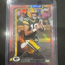 2025 Topps Chrome Jordan Love Pigskin Refractor #109 Green Bay Packers