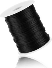 Black Nylon String Cord 110 Yards Braided Ornament Lanyard Thread 2mm