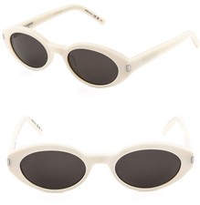 SAINT LAURENT SHADE SL 567 SL567 Ivory Narrow Slim Oval Sunglasses 005 Authentic
