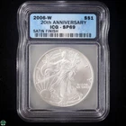 2006-W American Silver Eagle ICG SP69 Satin Finish 20th Anniversary
