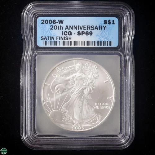 2006-W American Silver Eagle ICG SP69 Satin Finish 20th Anniversary