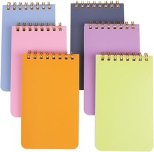 6 Pack 3x5 Inch Spiral Notebooks, 120 Pages Pocket Notepads with Perforated...