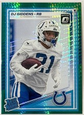 2025 Panini Donruss Optic - Rated Rookie DJ Giddens #258 Green Hyper Prizm (RC)