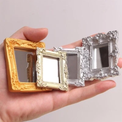 4 St. Miniatur Puppenhaus Maßstab 1:12 Spiegelrahmen Vintage Dekoration Zubehör - Bild 1 von 4