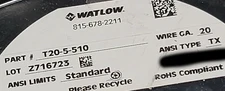 Watlow/Serv-Rite T20-5-510 20/2C PVC/PVC Shielded Thermocouple Wire TX /50ft