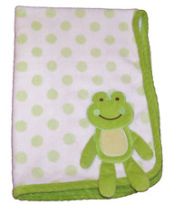 Coco Fashion Green Polka Dot Frog Baby Blanket 3D Security Lovey 30x40"