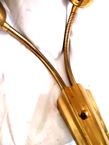 50er Jahre Glas Tütenlampe Messing Wandlampe - Bild 4 von 8