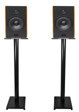  2 Rockville HD5 5" Powered Bookshelf Speakers Bluetooth Monitors w/37" Stands