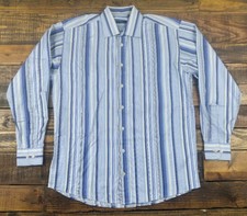 BURBERRY London Striped Long Sleeve Button Down Shirt Size M Relaxed USA Made