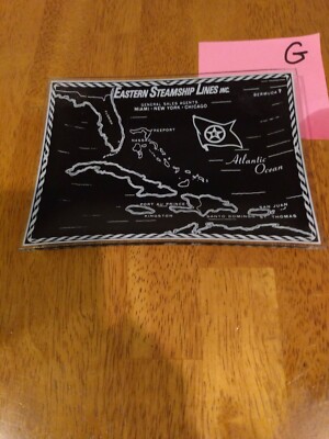 EASTERN STEAMSHIP LINES MAP ASHTRAY / TRINKET PLATE / DISH