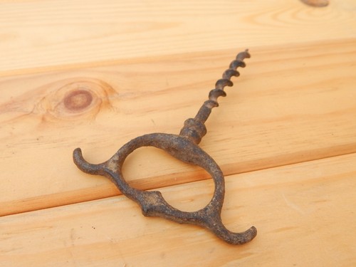 Original Antique 19th Century Iron Wine bottle Opener Corkscrew - Bild 4 von 12