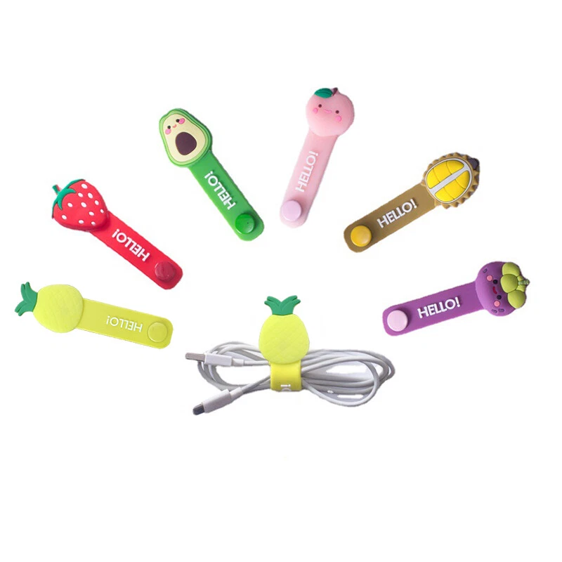 Silicone Cable Winder Cable Organizer Cartoon Fruit Cable Winder Cord Protector@ - Image 2 of 4