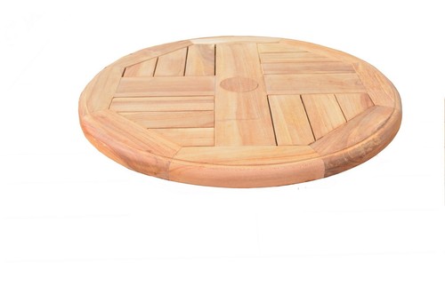 Susan pigra in legno di teak grado A 20" con foro per ombrellone esterno pranzo giardino patio - Foto 3 di 3