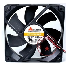 Y.S.TECH FD121225MB DC12V 0.29A 3-Wire Silent Cooling Fan