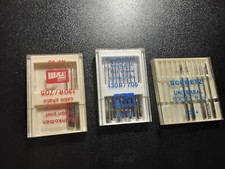 3 VECCHIE CONFEZIONI DI AGHI PER MACCHINE DA CUCIRE COSÌ COME IN FOTO