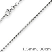 1,5Mm Kette Collier Ankerkette Halskette Aus 750 Gold WeißGold 38Cm
