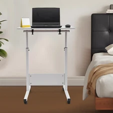 Adjustable Height Standing Desk, Portable Laptop Desk, Rolling Computer Stand