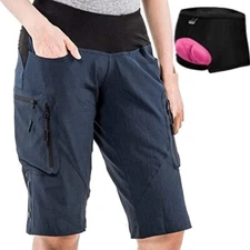Cycorld Womens Cycling Mountain Bike Shorts MTB Hiking Elastic Waist Size M