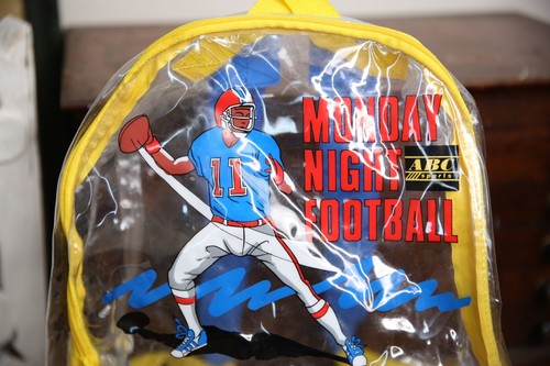 NFL ESPN Monday Night Football ABC Sports backpack bag Clear Vintage 90s RARE - Picture 2 of 8