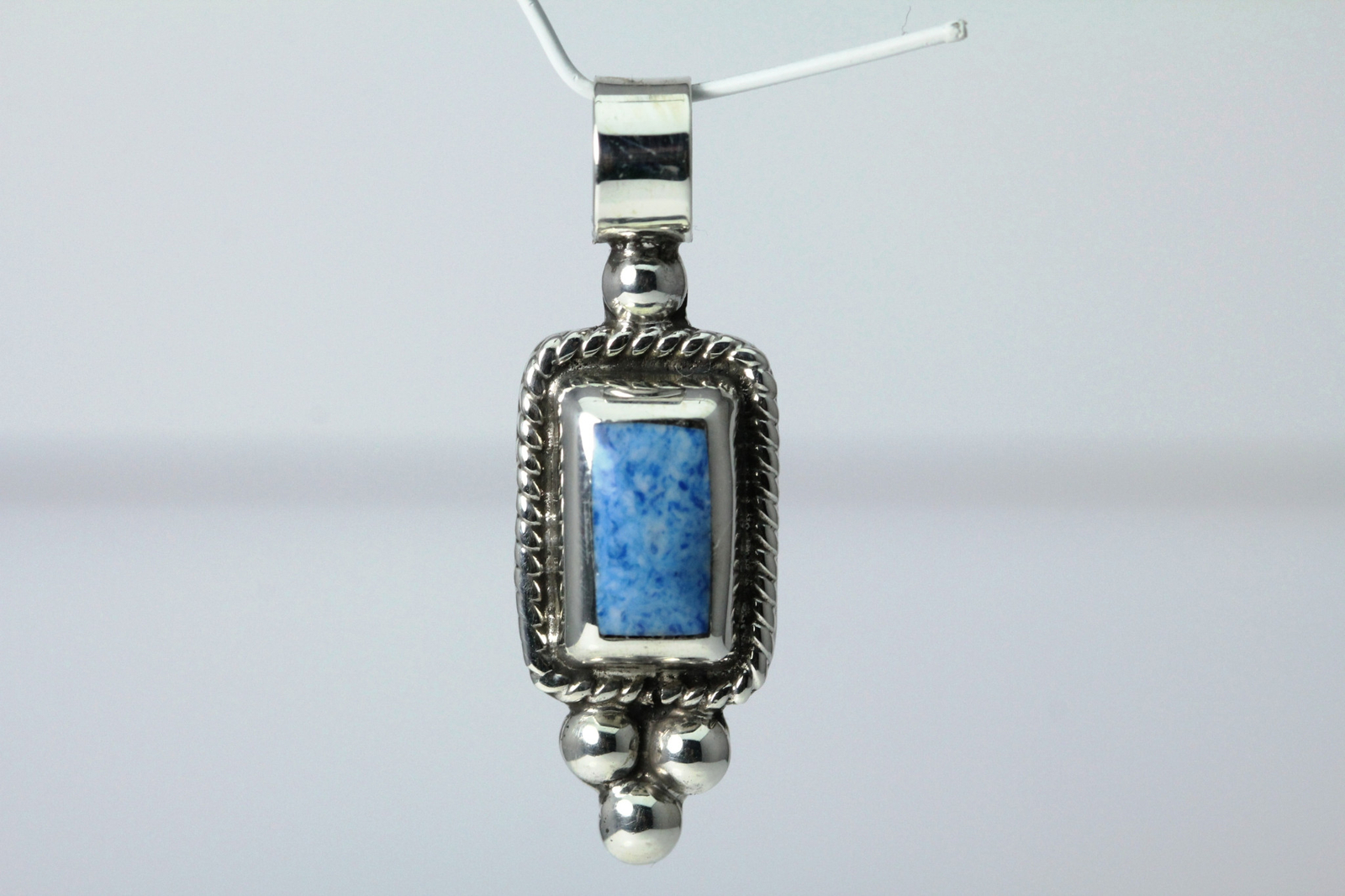 Sterling Silver Blue Rectangular Stone Rope & Bea… - image 15