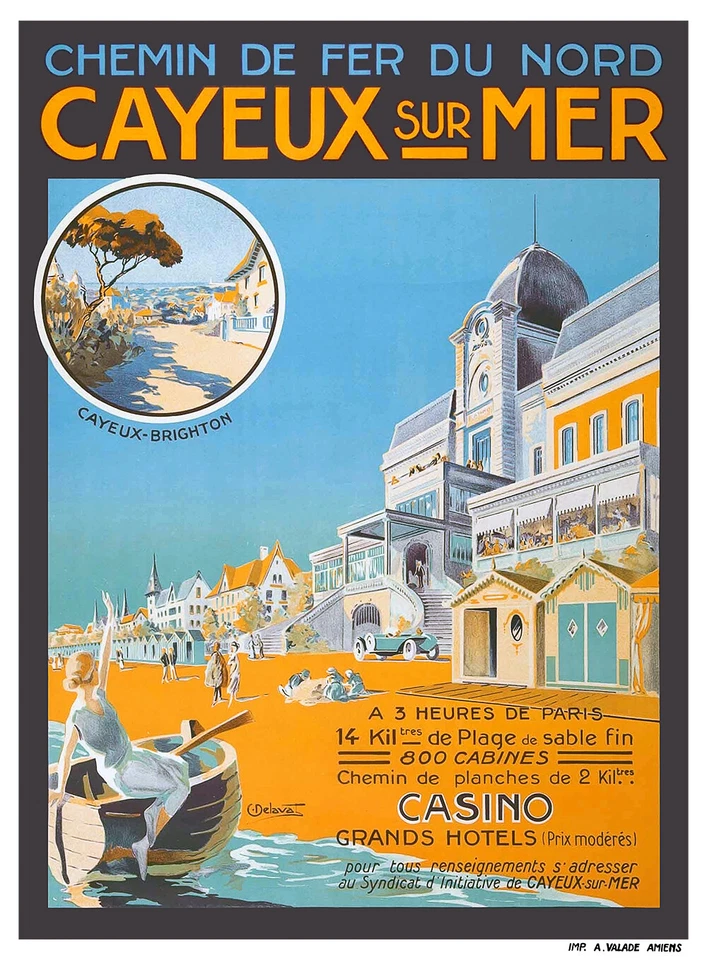 MESIDÉESDECADEAUX Affiche chemin de fer Nord - Cayeux-sur-Mer