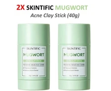 2X SKINTIFIC Mugwort Acne Clay Mask Stick Reduces Acne Bumps Facial 40g