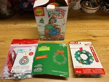 4 Assorted Craft Christmas Kits "TO MAKE" Ornaments Wreath more
