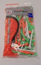 Pride Golf Tee 3 1/4 in.  90 count - Green , Orange,  White Tees  New Made in US
