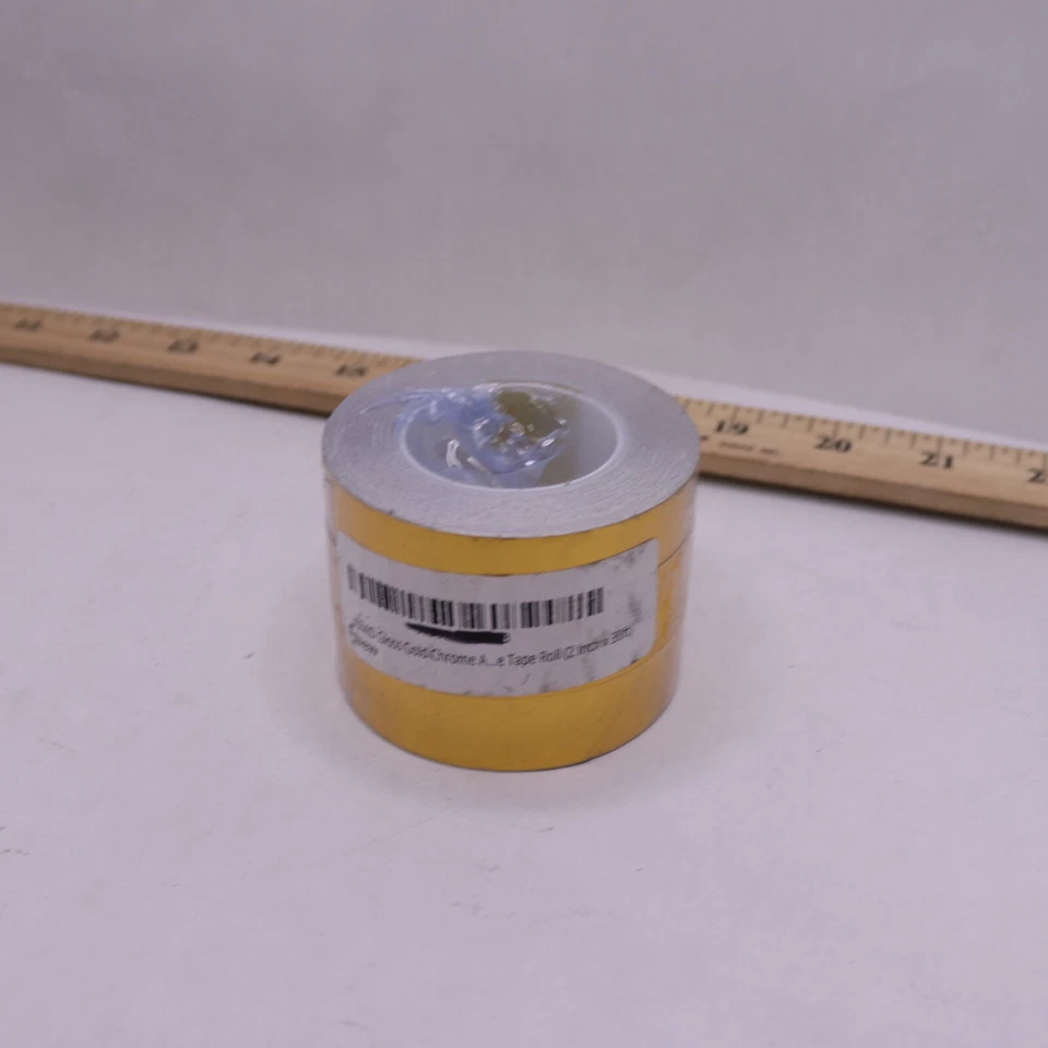 Rollo de cinta adhesiva de vinilo de liberación de aire brillante vívido cromo dorado 2" x 30 pies Foto 4 de 4