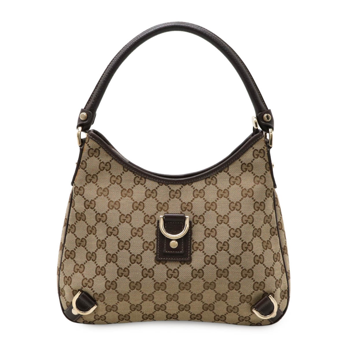 GUCCI Abbey GG Canvas and Leather Shoulder Bag with Adjustable Strap