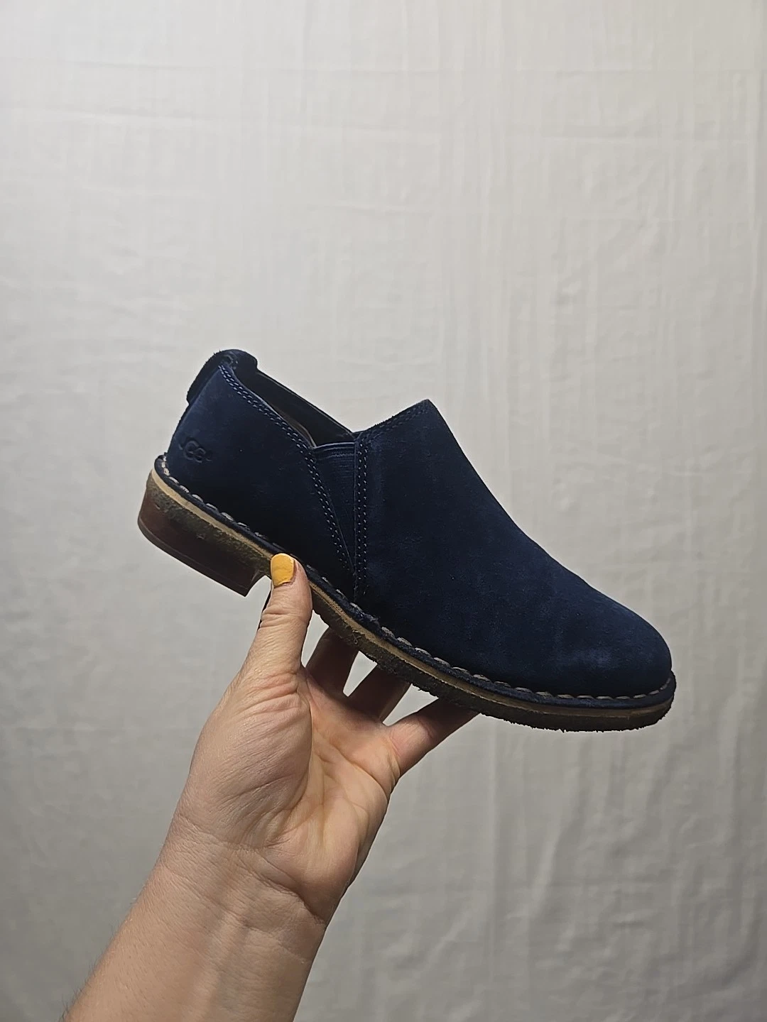 Mocassini slip on UGG Australia blu camelia donna taglia 5 foderati in pelle pelliccia