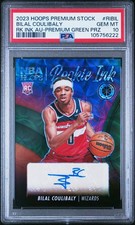 BILAL COULIBALY PSA 10 HOOPS PREMIUM STOCK ROOKIE GREEN PRIZM AUTO - POP 1