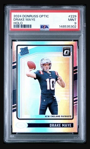 2024 Panini Donruss Optic - Rated Rookie Drake Maye #229 Holo Prizm (RC) PSA 9