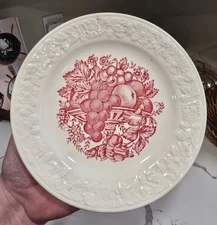 Vintage 1947 Harvest Homer Laughlin Side Plate Retro Red White