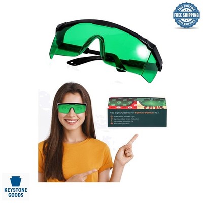 Unisex Red Light Therapy Glasses with Full Eye Coverage & Adjustable Fit
