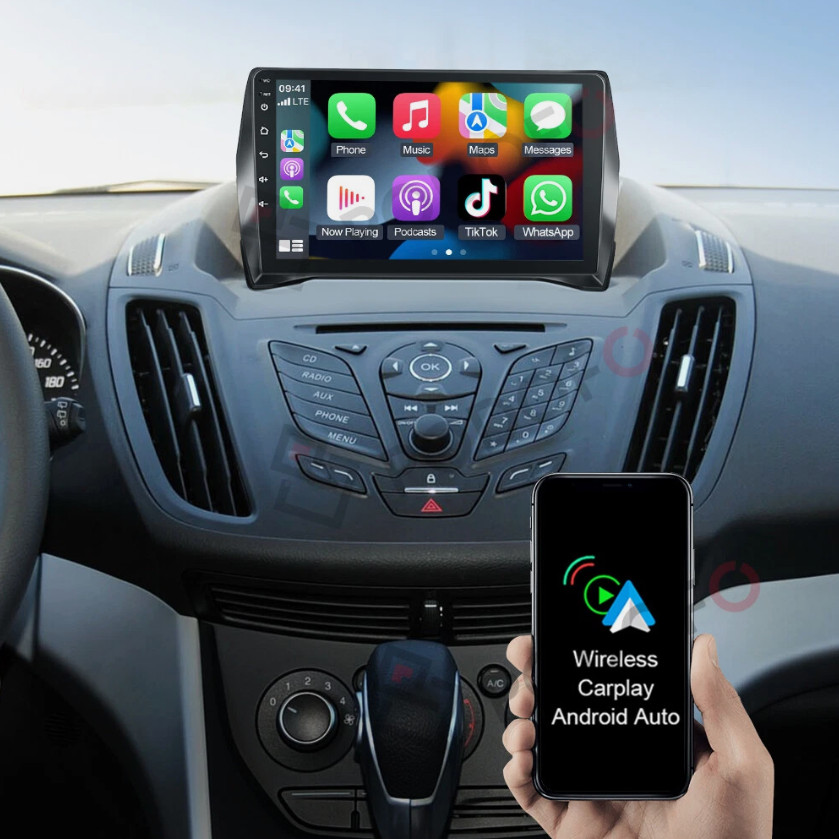 Sistema Infotainment Ford Kuga 2013-2019 Wireless Android Auto CarPlay